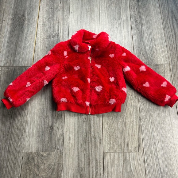 Janie and Jack Other - Janie and Jack faux fur jacket hearts